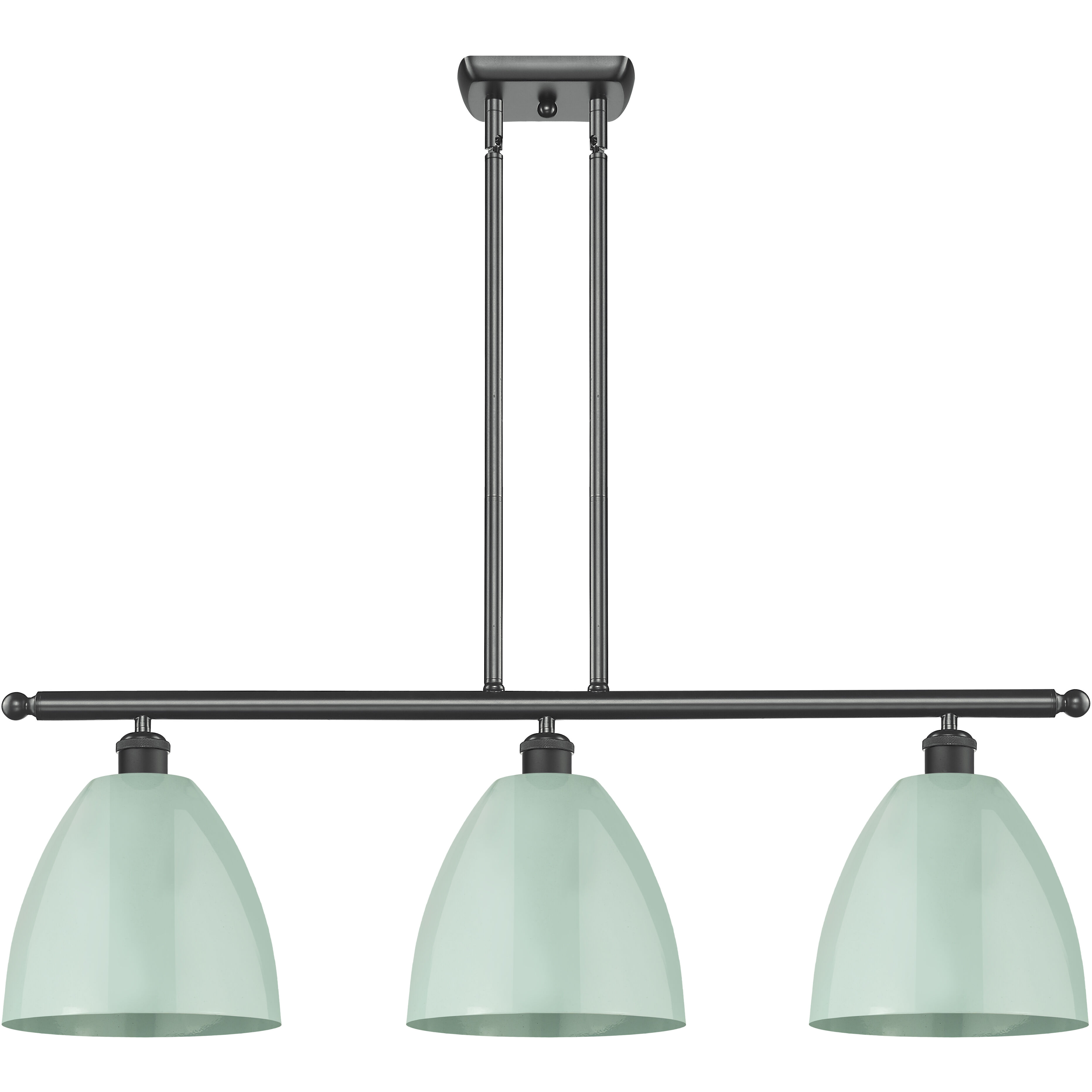 Ballston Plymouth Dome LED 36 inch Matte Black Island Light Ceiling Light in Matte Seafoam