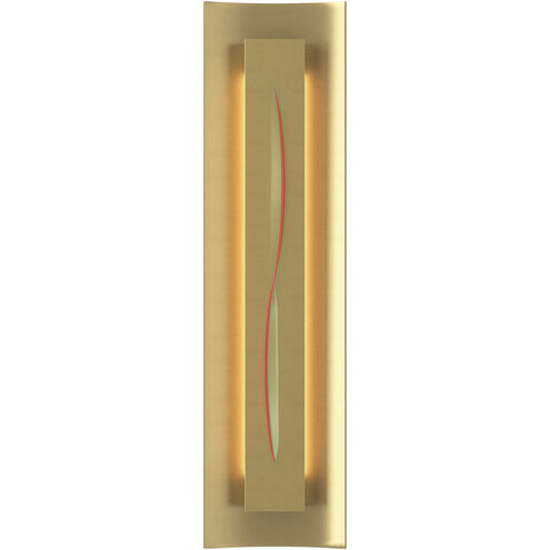 Gallery 3 Light 7.1 inch Modern Brass ADA Sconce Wall Light in Red