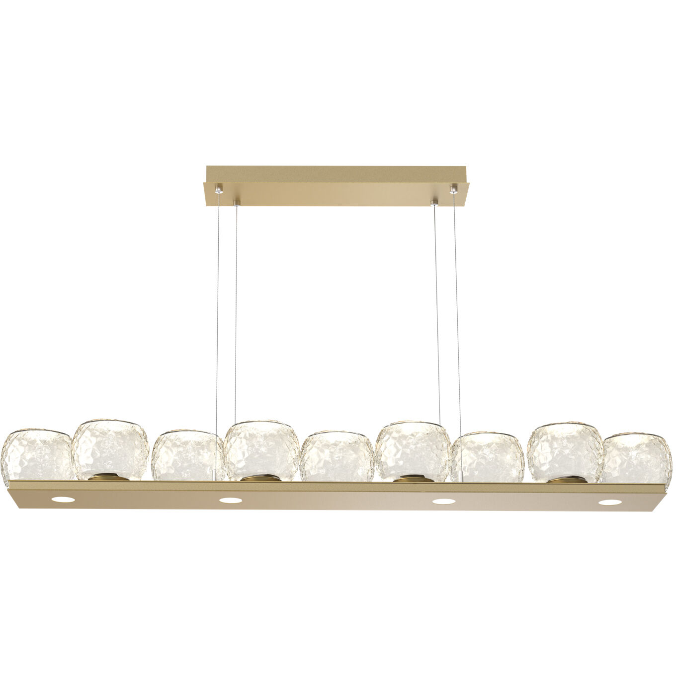 Vessel LED 59 inch Gilded Brass Linear Multi-Pendant Ceiling Light in Amber, 2700K LED