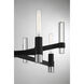 Windamere 4 Light 28 inch Textured Black with Polished Nickel Accents Chandelier Ceiling Light, Lighting One (Open)