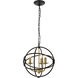 Octavia 3 Light 14 inch Brass and Dark Brown Pendant Ceiling Light