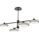 Iris LED 49 inch Matte Black with Salt White Mobile Chandelier Ceiling Light