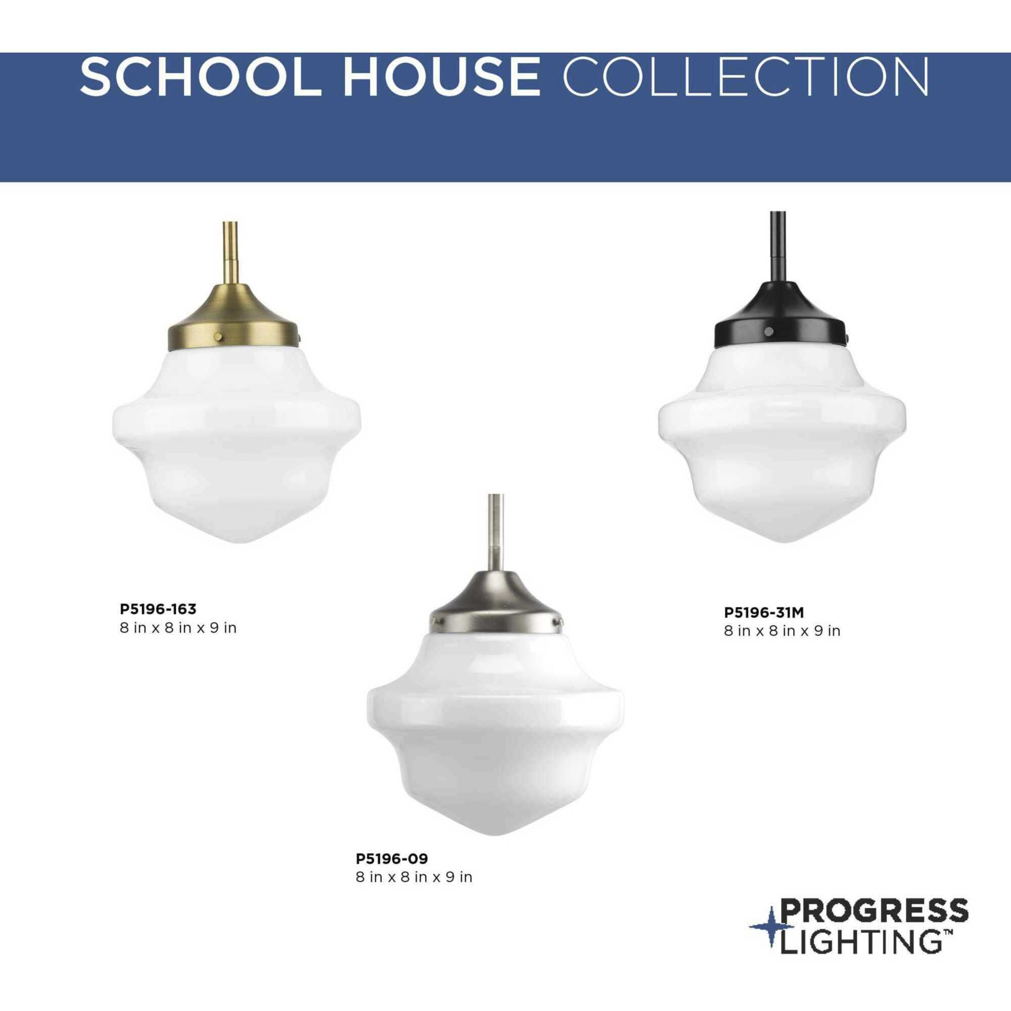 School House 1 Light 8 inch Vintage Brass Mini Pendant Ceiling Light