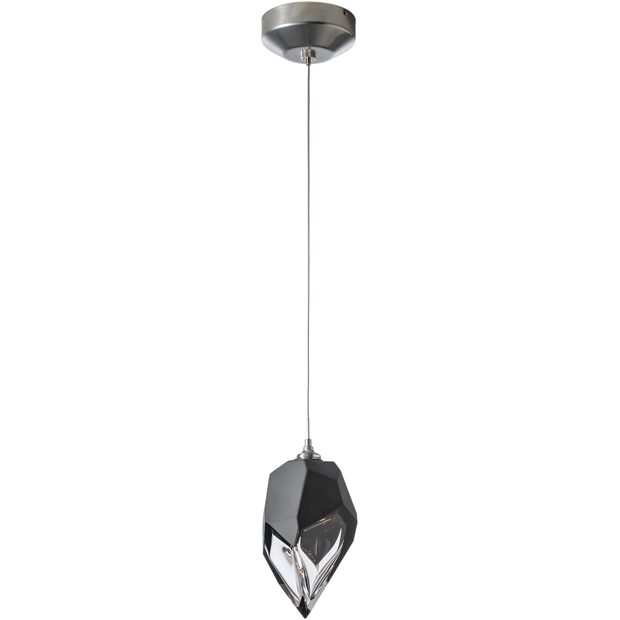 Chrysalis 1 Light 6.1 inch Sterling Mini Pendant Ceiling Light in Black Crystal, Large