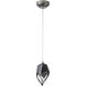 Chrysalis 1 Light 6.1 inch Sterling Mini Pendant Ceiling Light in Black Crystal, Large