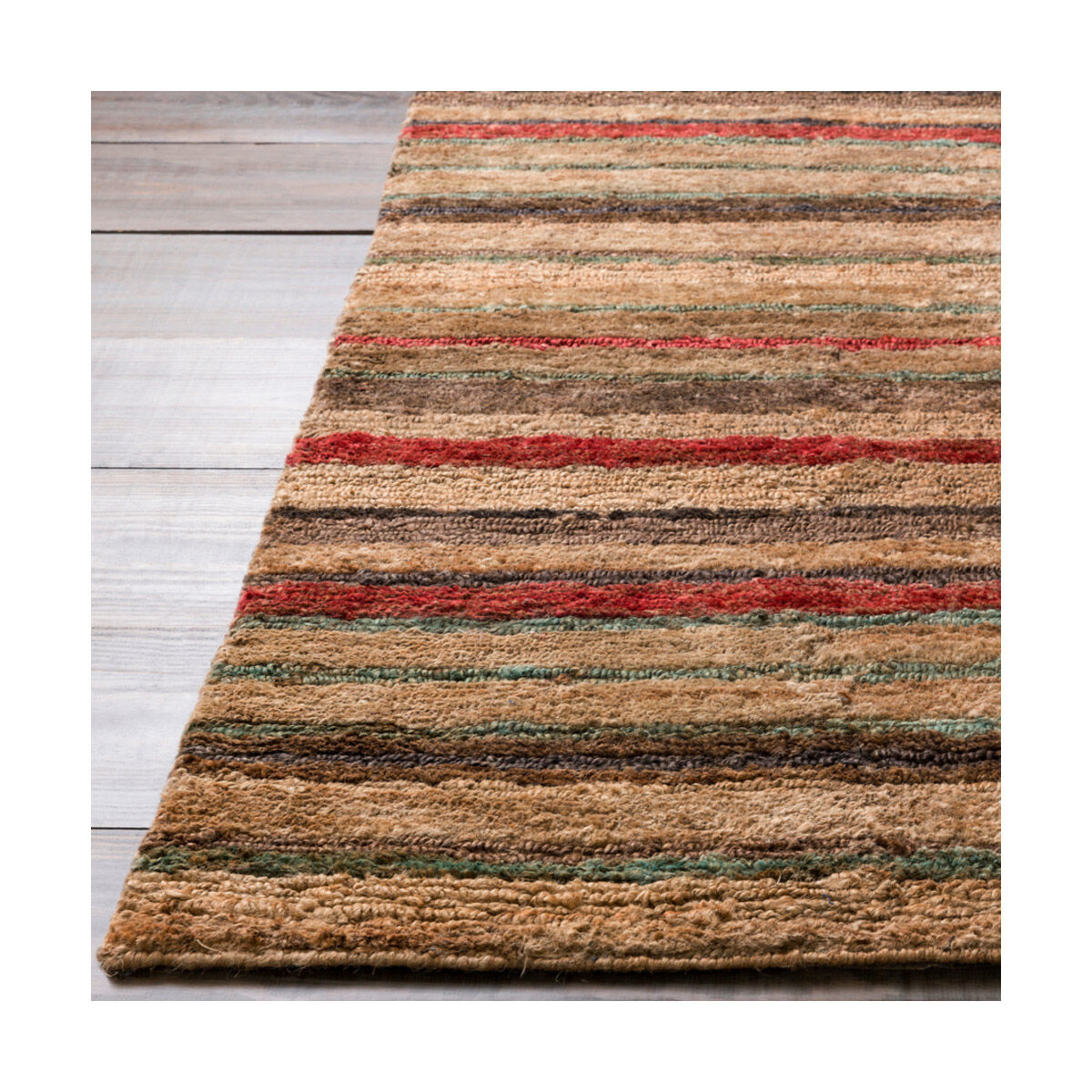 Trinidad 132 X 96 inch Rust/Dark Brown/Camel/Wheat/Light Gray/Bright Red Rugs, Jute
