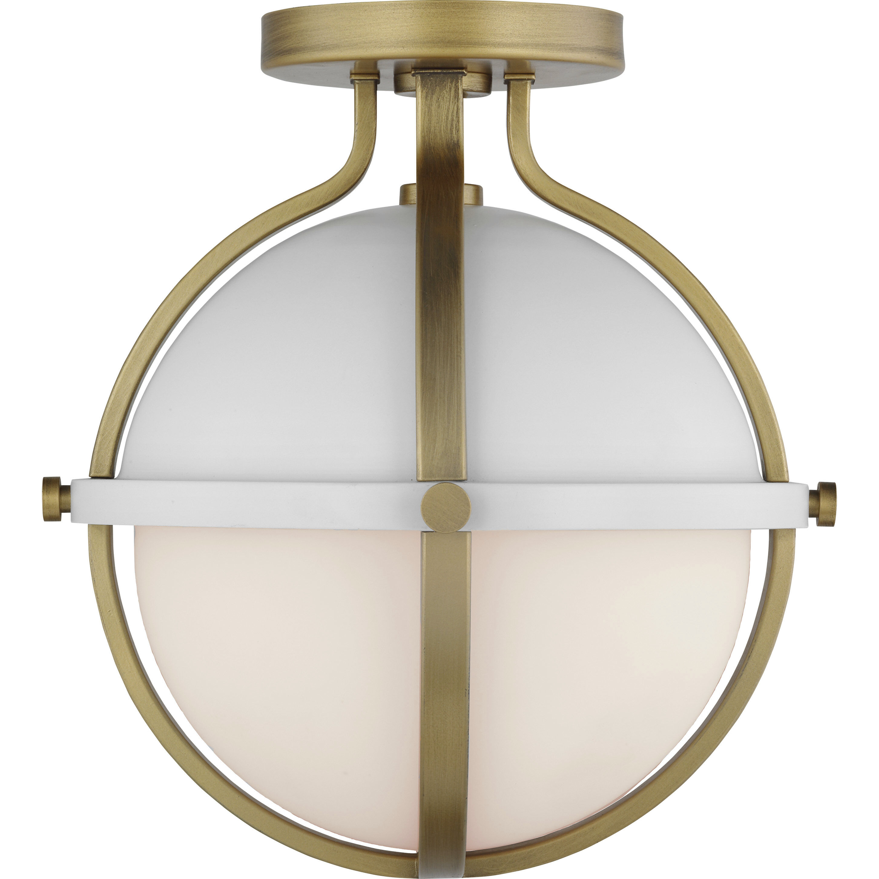 Lincoln 1 Light 11 inch Matte White Semi Flush Mount Ceiling Light