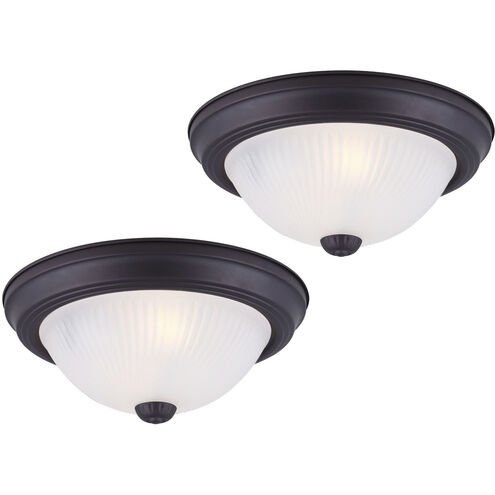 Madison 1 Light 11 inch Oil Rubbed Bronze Flush Mount Ceiling Light, Twin Pack