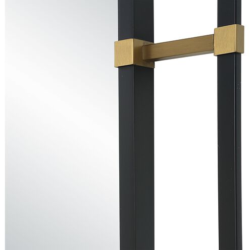 Escapade 52 X 26 inch Satin Black and Plated Brushed Brass Mirror