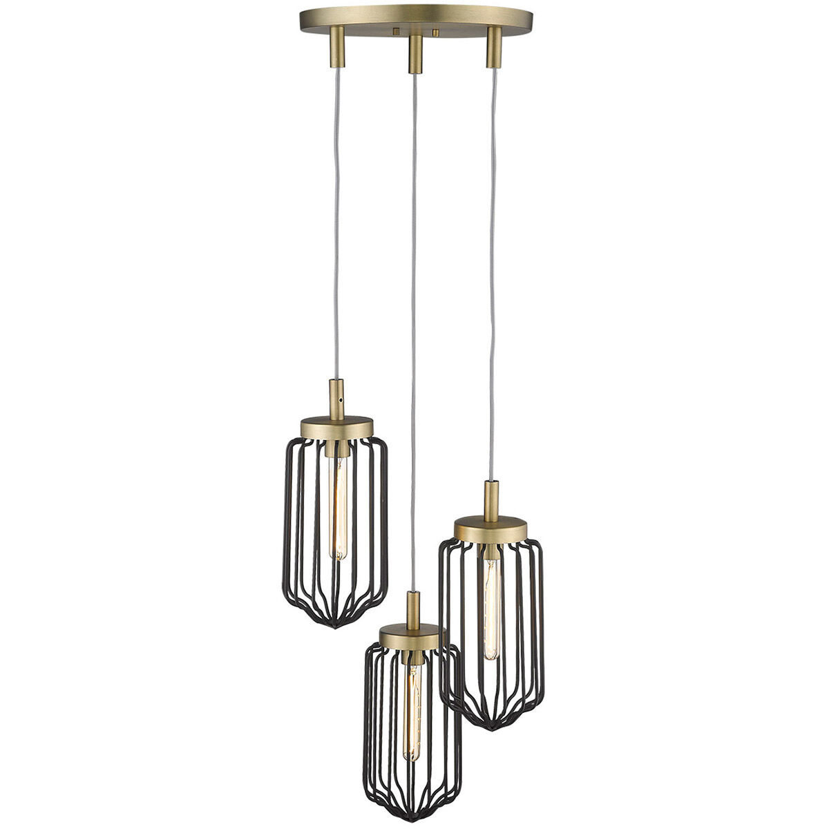 Reece 3 Light 17 inch Aged Brass Chandelier Ceiling Light