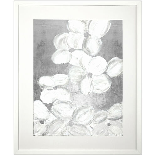Spring Cascade / Spring Tumble White and Gray and Metallic Framed Art