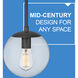 Warby 1 Light 8 inch Black Indoor Wall Sconce Wall Light in Clear