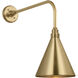Thomas O'Brien Academy Barn Light LED 19.75 inch Hand-Rubbed Antique Brass Rex Barn Light in 9" Hand-Rubbed Antique Brass Conical Savannah Shade