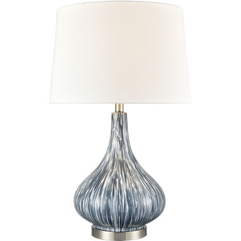 Northcott 28 inch 150 watt Blue with Brushed Steel Table Lamp Portable Light