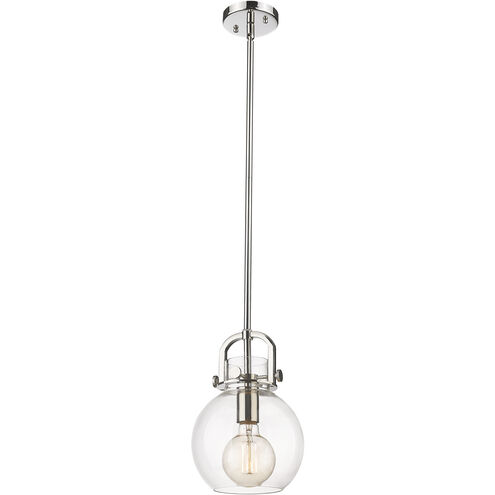 Downtown Urban Newton Sphere 1 Light 8 inch Polished Nickel Mini Pendant Ceiling Light in Clear
