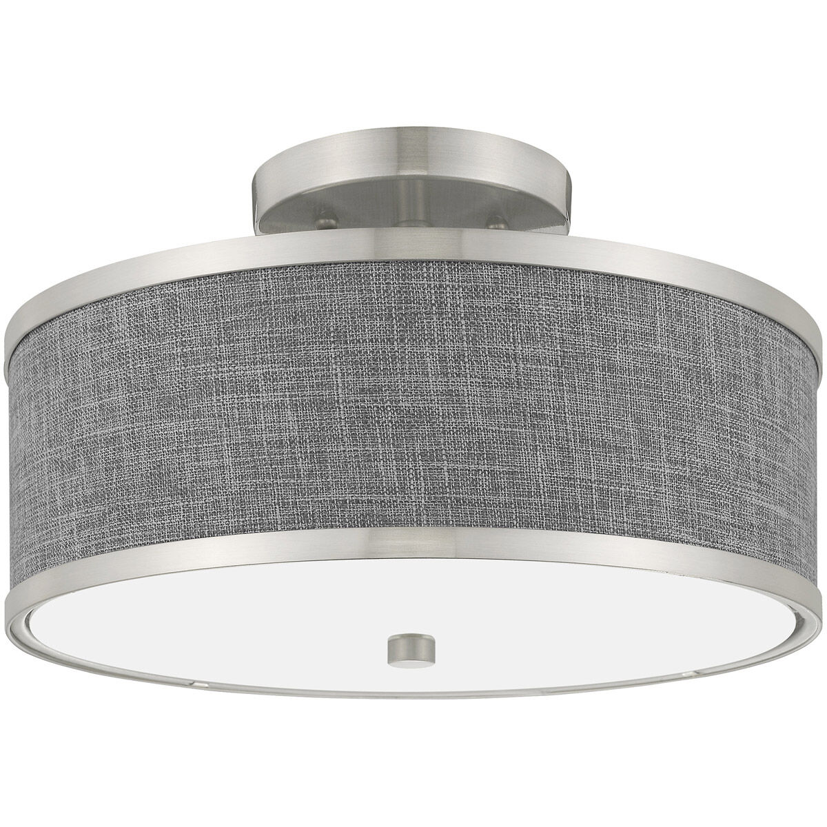 Park Ridge 2 Light 13 inch Brushed Nickel Semi-Flush Mount Ceiling Light