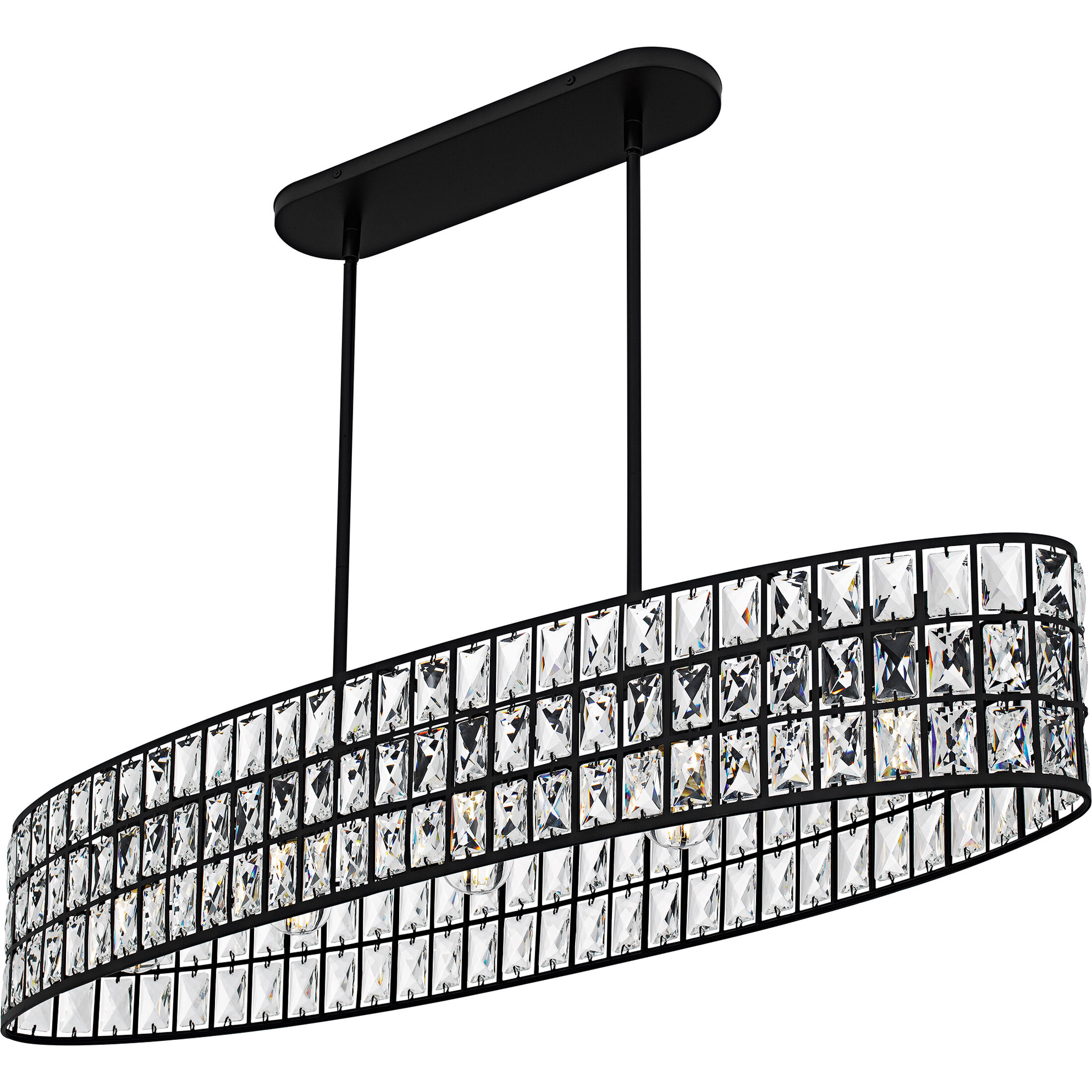 Gibson 5 Light 42 inch Matte Black Linear Chandelier Ceiling Light, Medium