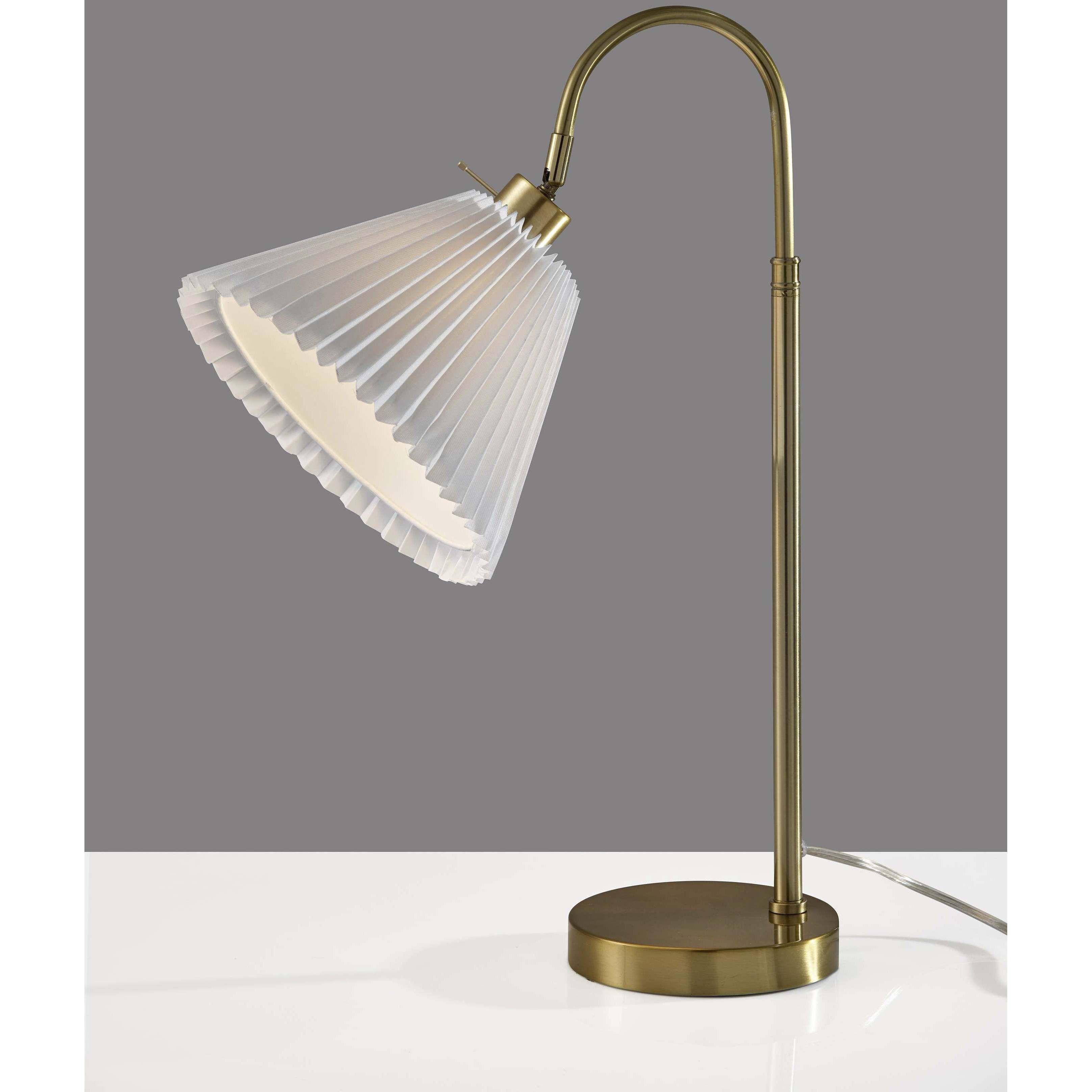 Thalia 25 inch 60.00 watt Antique Brass Table Lamp Portable Light, Simplee Adesso