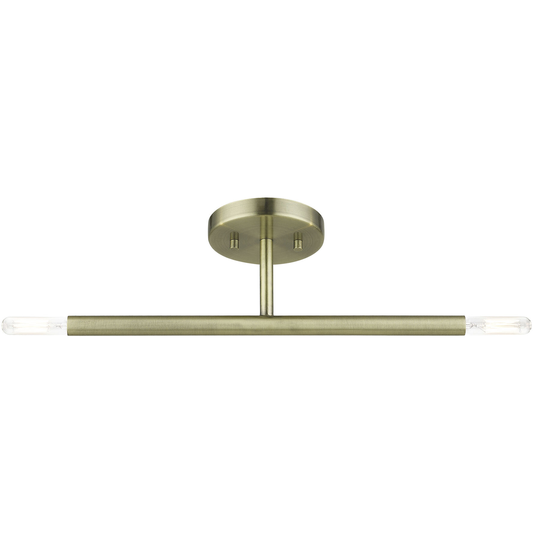 Copenhagen 2 Light 5.13 inch Antique Brass Semi-Flush Ceiling Light