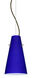 Cierro 1 Light Bronze Pendant Ceiling Light in Cobalt Blue Matte Glass, Incandescent