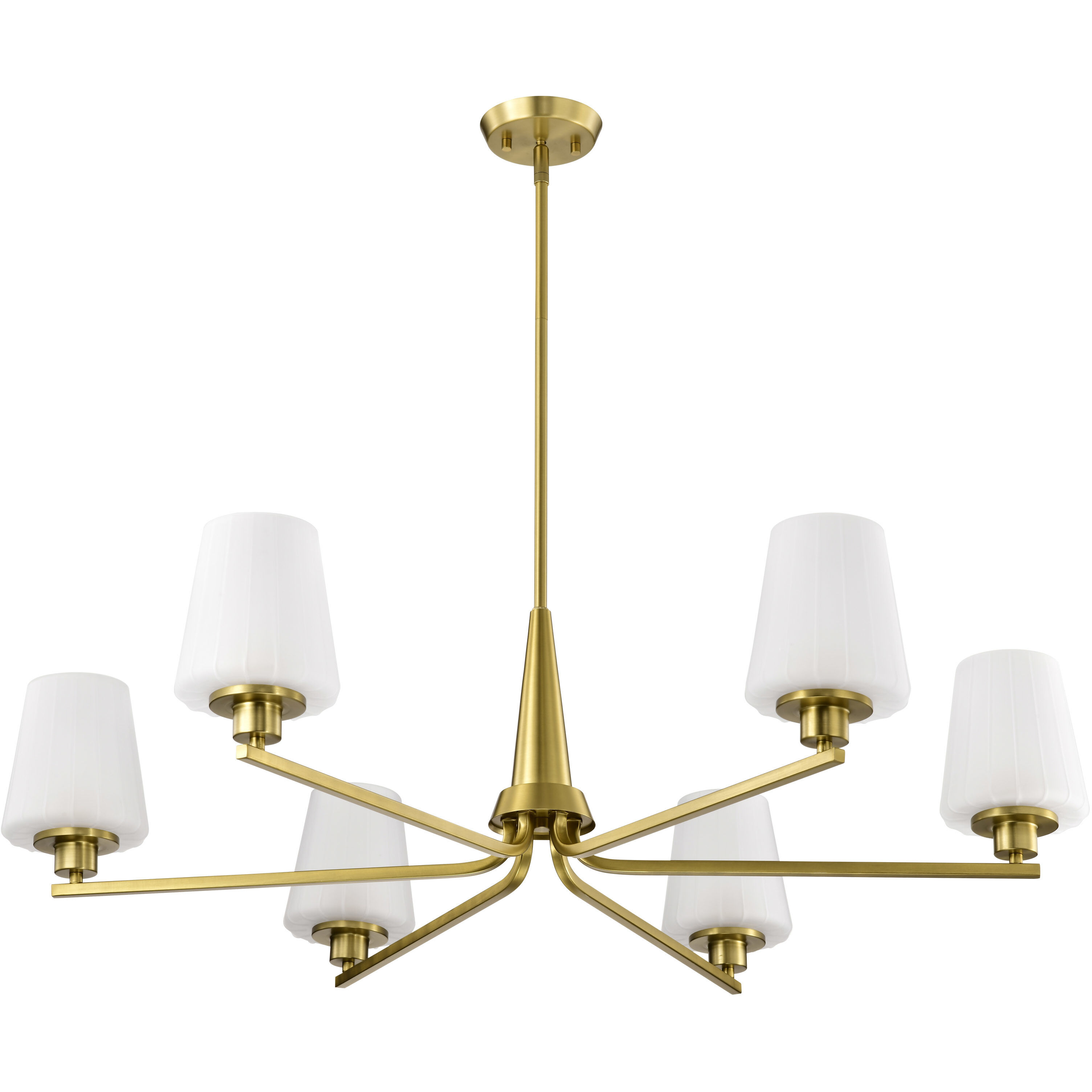 Lune 40 inch Vintage Brass Chandelier Ceiling Light