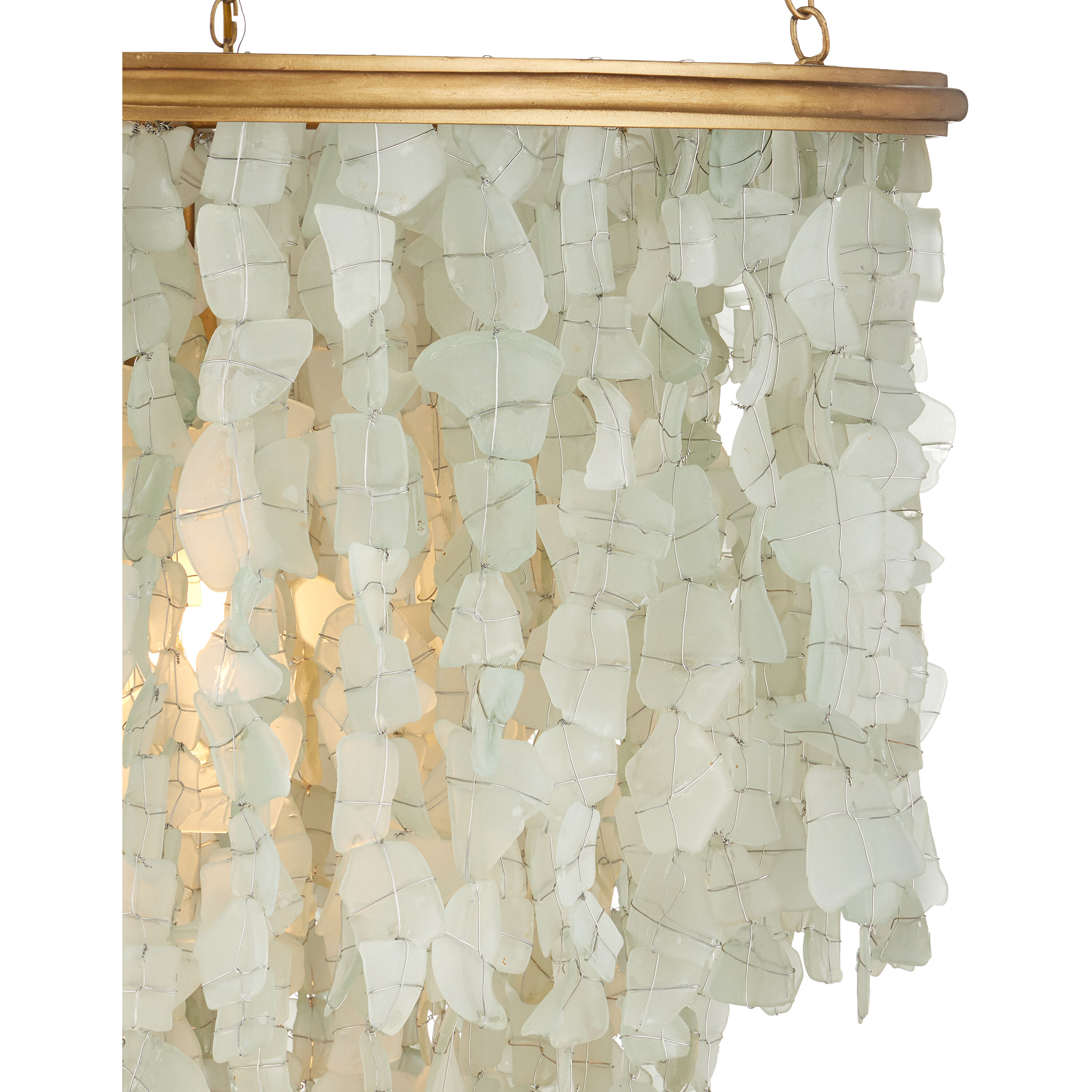Verre de Mer 1 Light 24.75 inch Seaglass/Contemporary Gold Chandelier Ceiling Light, Medium