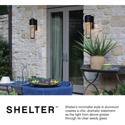 Shelter LED 16 inch Black Outdoor Wall Mount Lantern