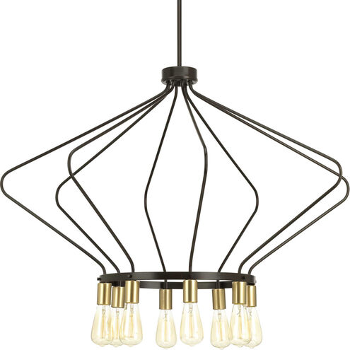 Hangar 8 Light 40 inch Antique Bronze Chandelier Ceiling Light, Design Series