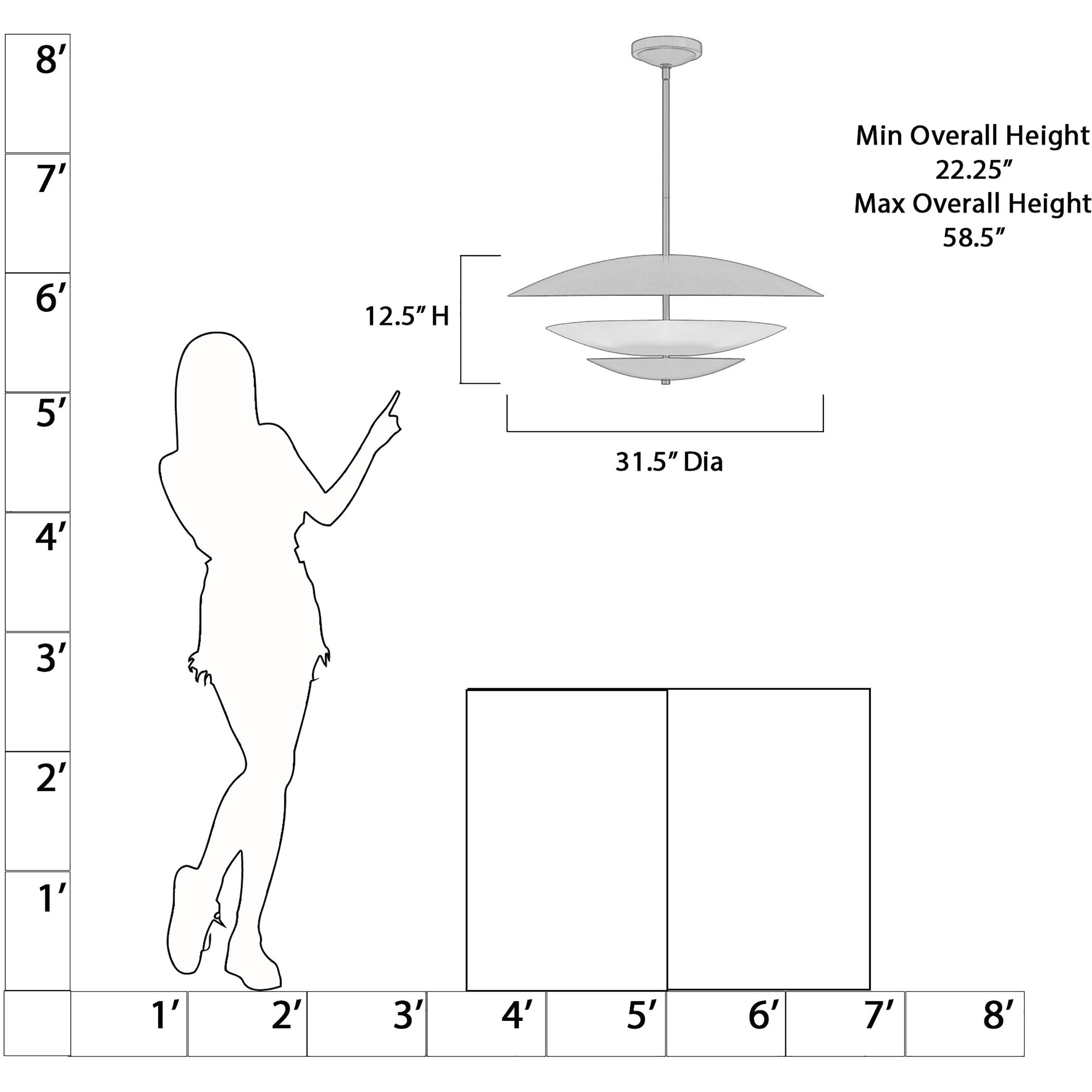 Solara 5 Light 31.5 inch Legacy Brass Pendant Ceiling Light
