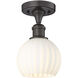 Ballston White Venetian 1 Light 6 inch Oil Rubbed Bronze Semi-Flush Mount Ceiling Light