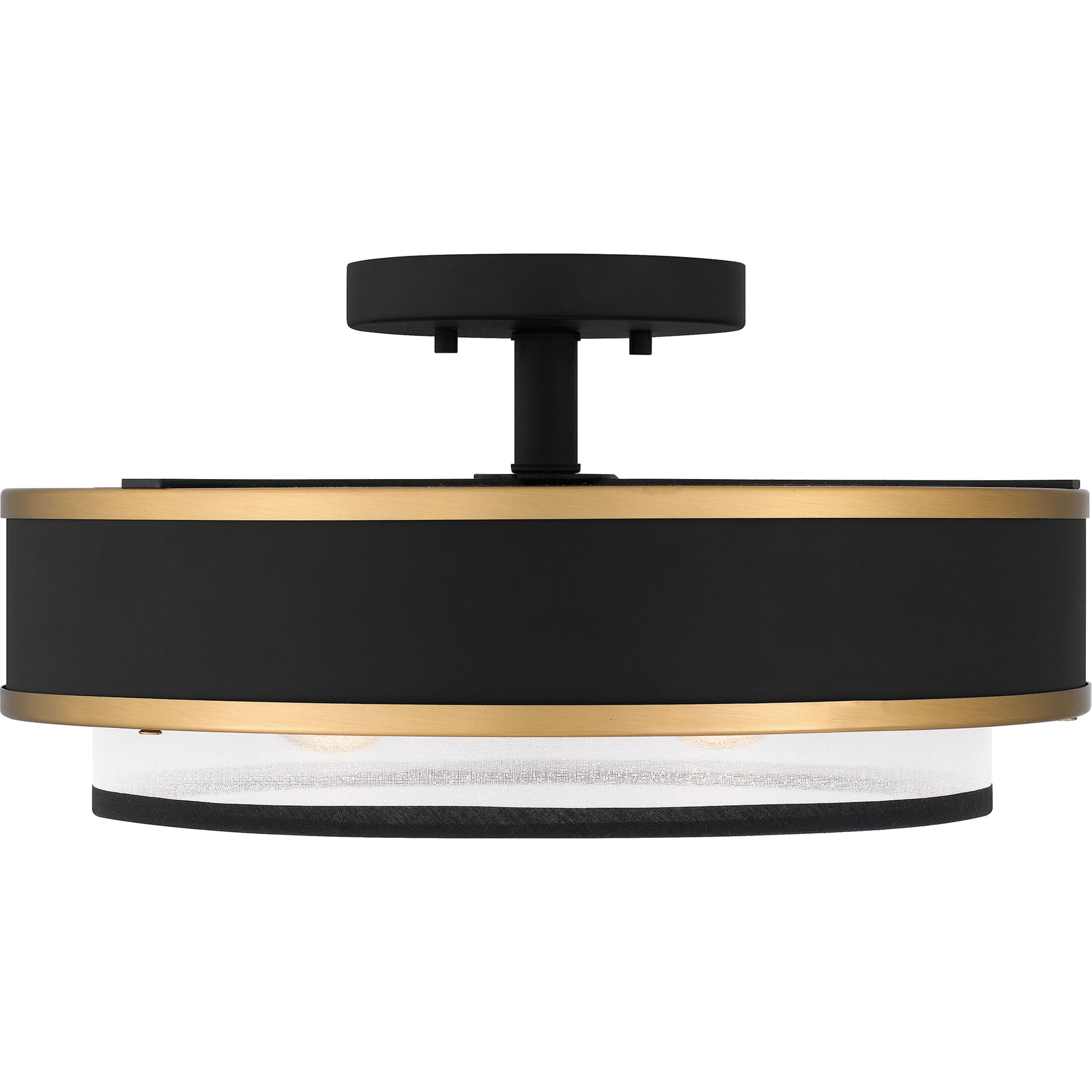 Lockwood 3 Light 15 inch Earth Black Semi-Flush Mount Ceiling Light