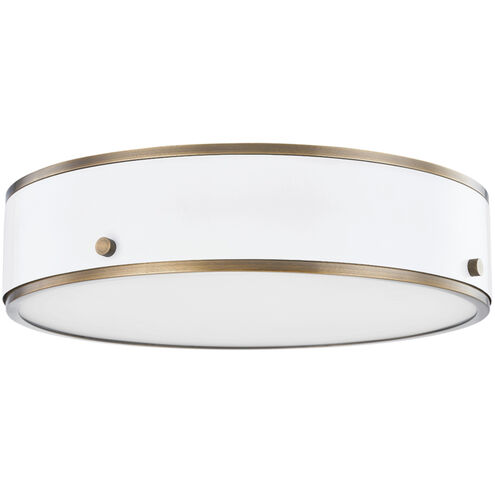 Eli 1 Light 16 inch Patina Brass/Soft White Flush Mount Ceiling Light