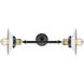 Franklin Restoration Halophane LED 18 inch Black Antique Brass Bath Vanity Light Wall Light in Matte White Halophane Glass, Franklin Restoration