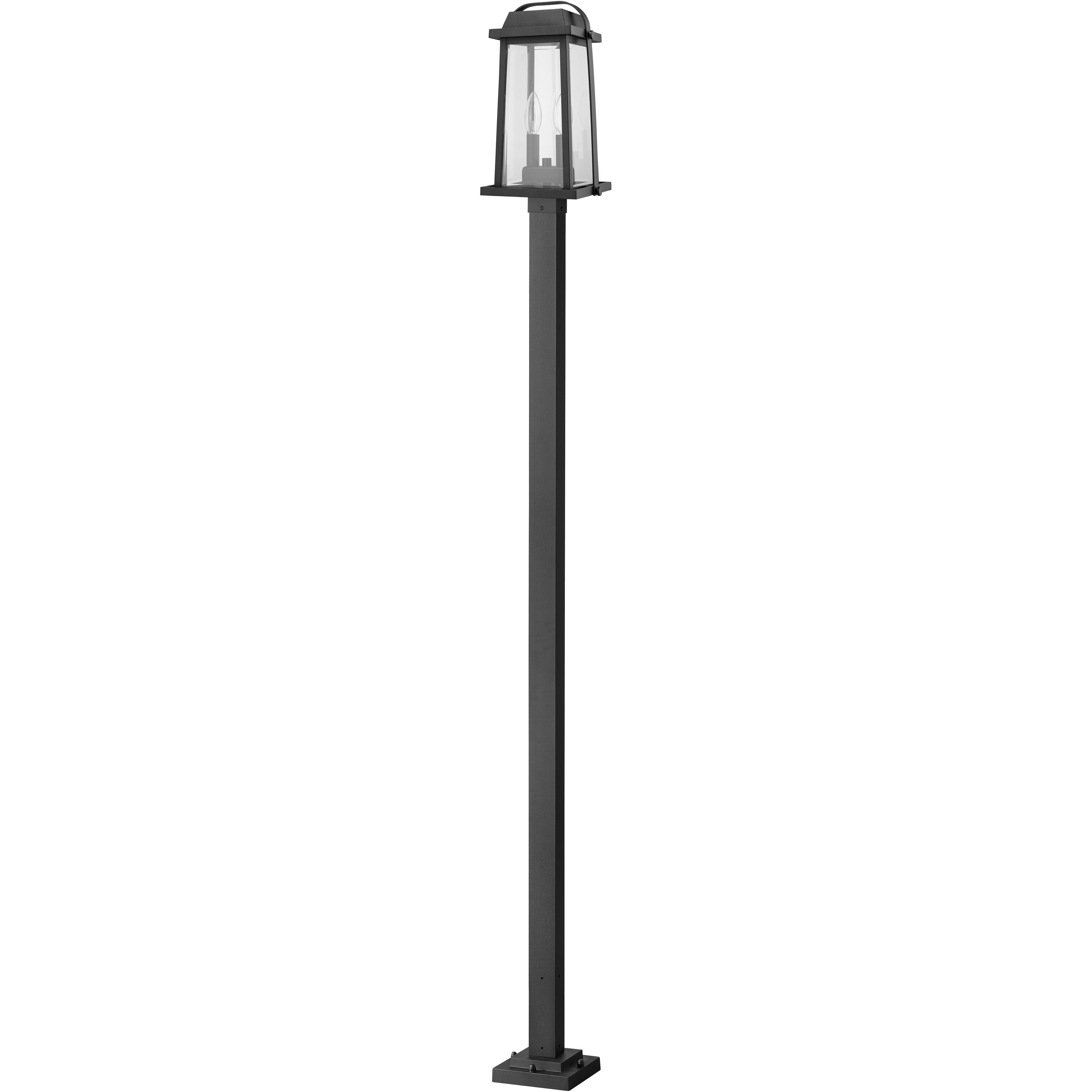 Millworks 2 Light 110.25 inch Black Outdoor Post Mounted Fixture