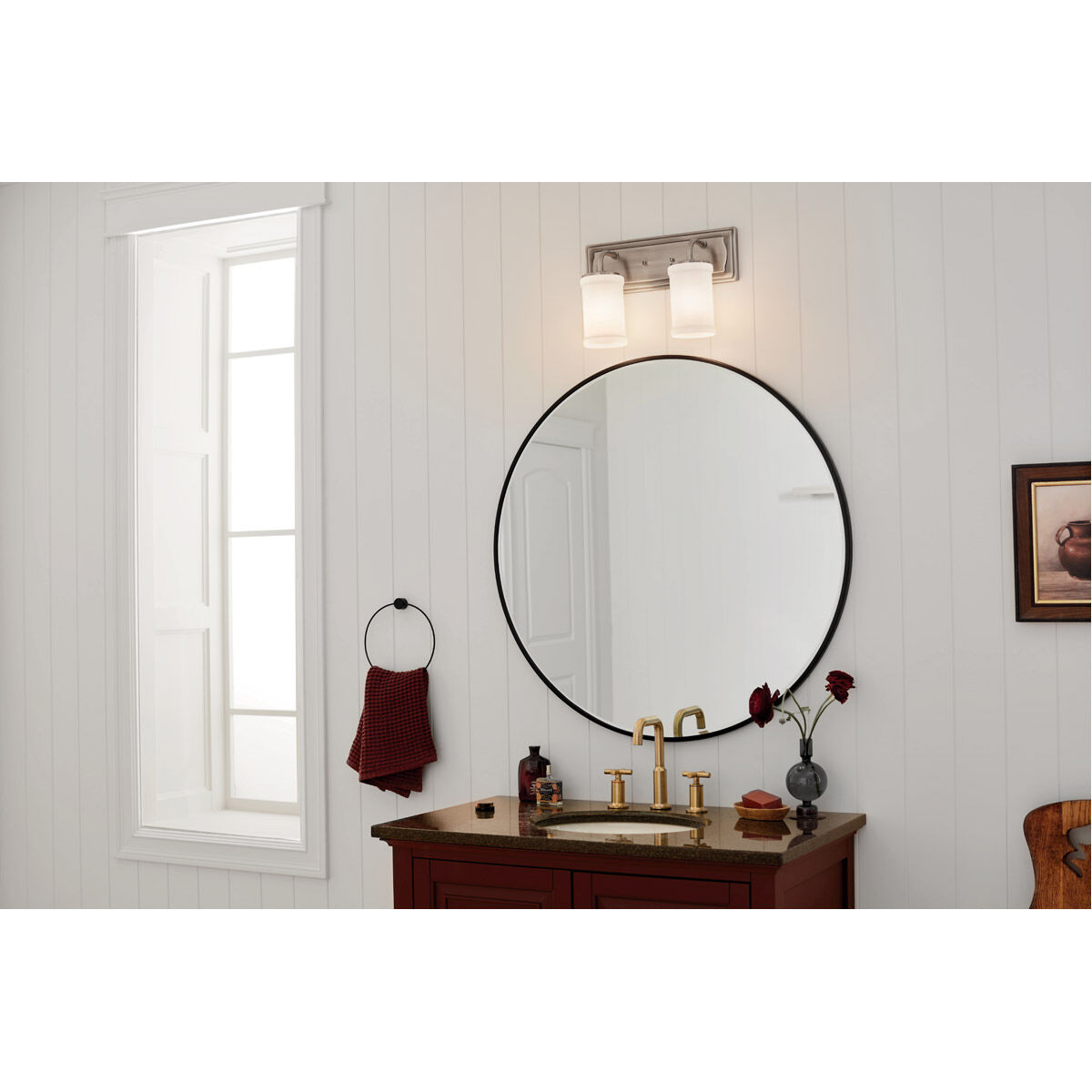 Homestead Vetivene 2 Light 15 inch Classic Pewter Vanity Light Wall Light, Vetivene
