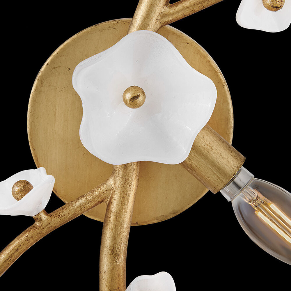 Azalea 3 Light 8 inch Distressed Brass Sconce Wall Light