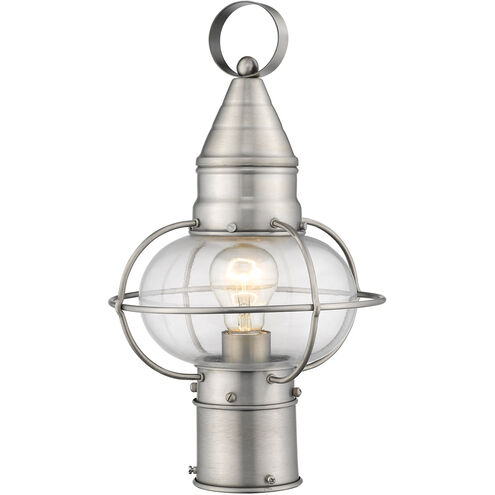Newburyport 1 Light 15 inch Brushed Nickel Outdoor Post Top Lantern