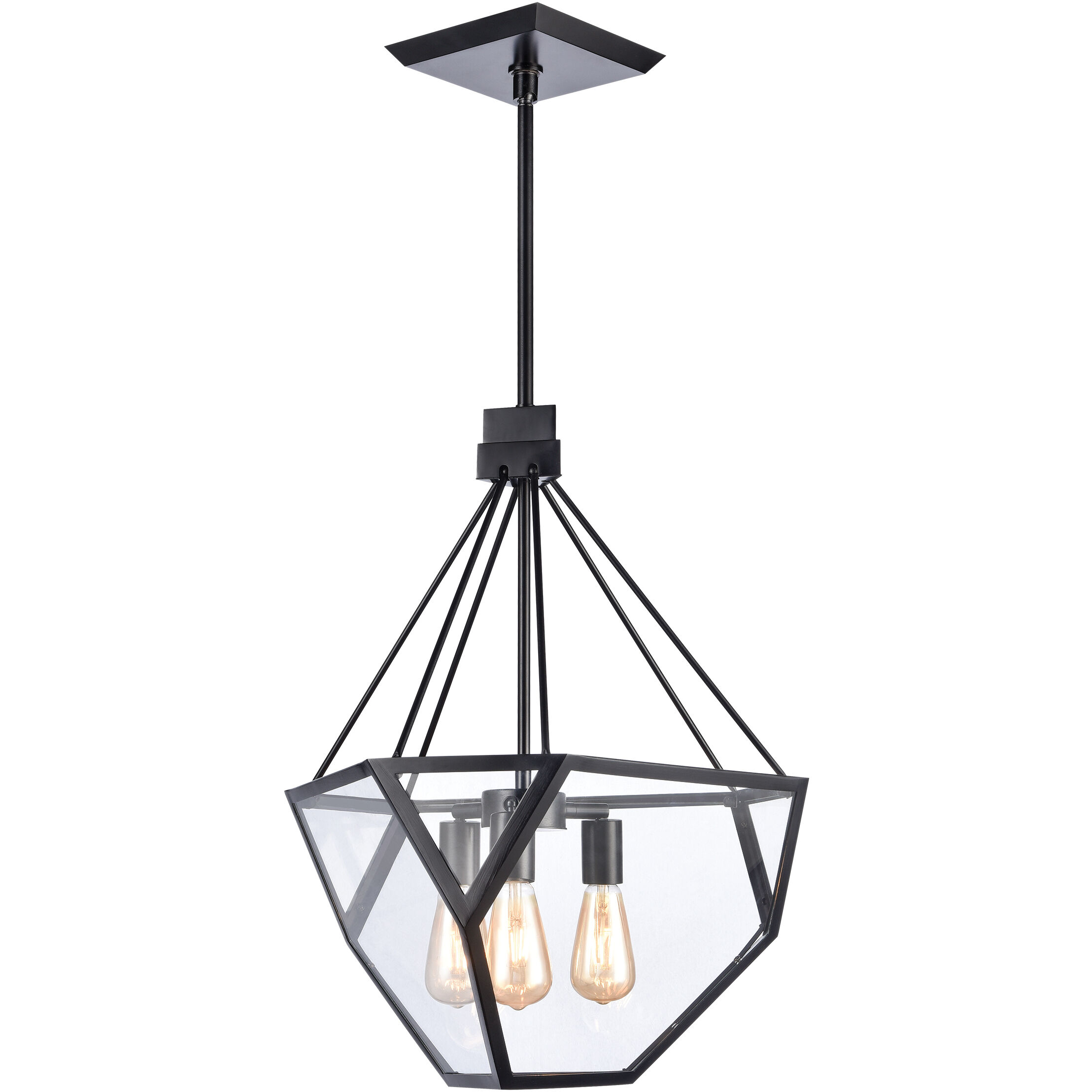 Moonbow 3 Light 18 inch Satin Brushed Black Chandelier Ceiling Light