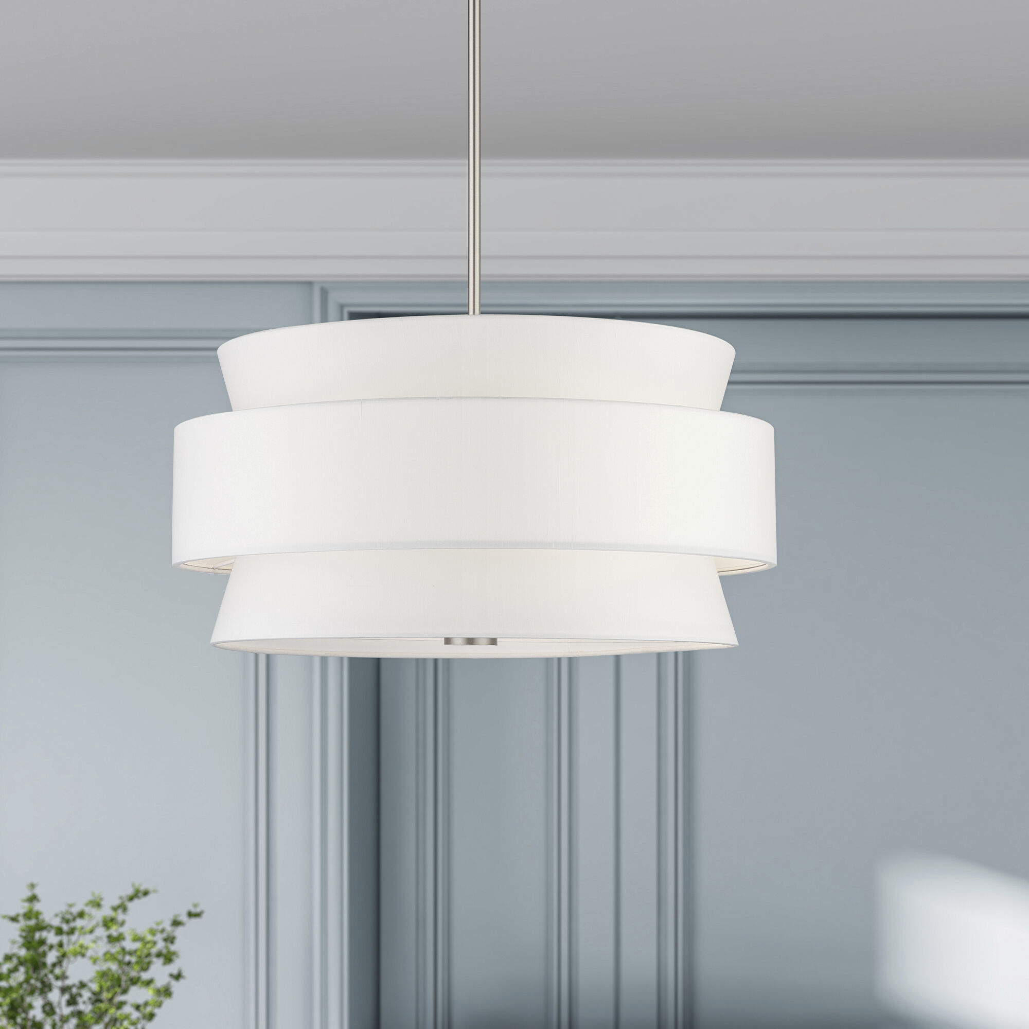 Fontana 5 Light 22 inch Brushed Nickel Pendant Chandelier Ceiling Light