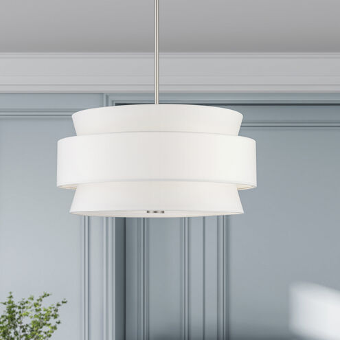 Fontana 5 Light 22 inch Brushed Nickel Pendant Chandelier Ceiling Light