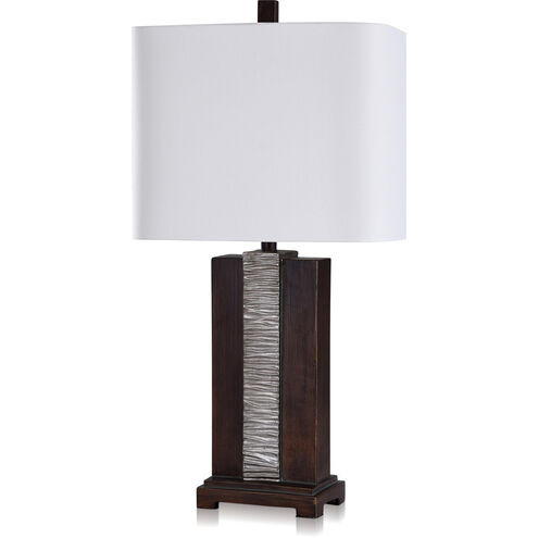Owen 32 inch 100.00 watt Distressed Espresso and Silver Metallic Table Lamp Portable Light