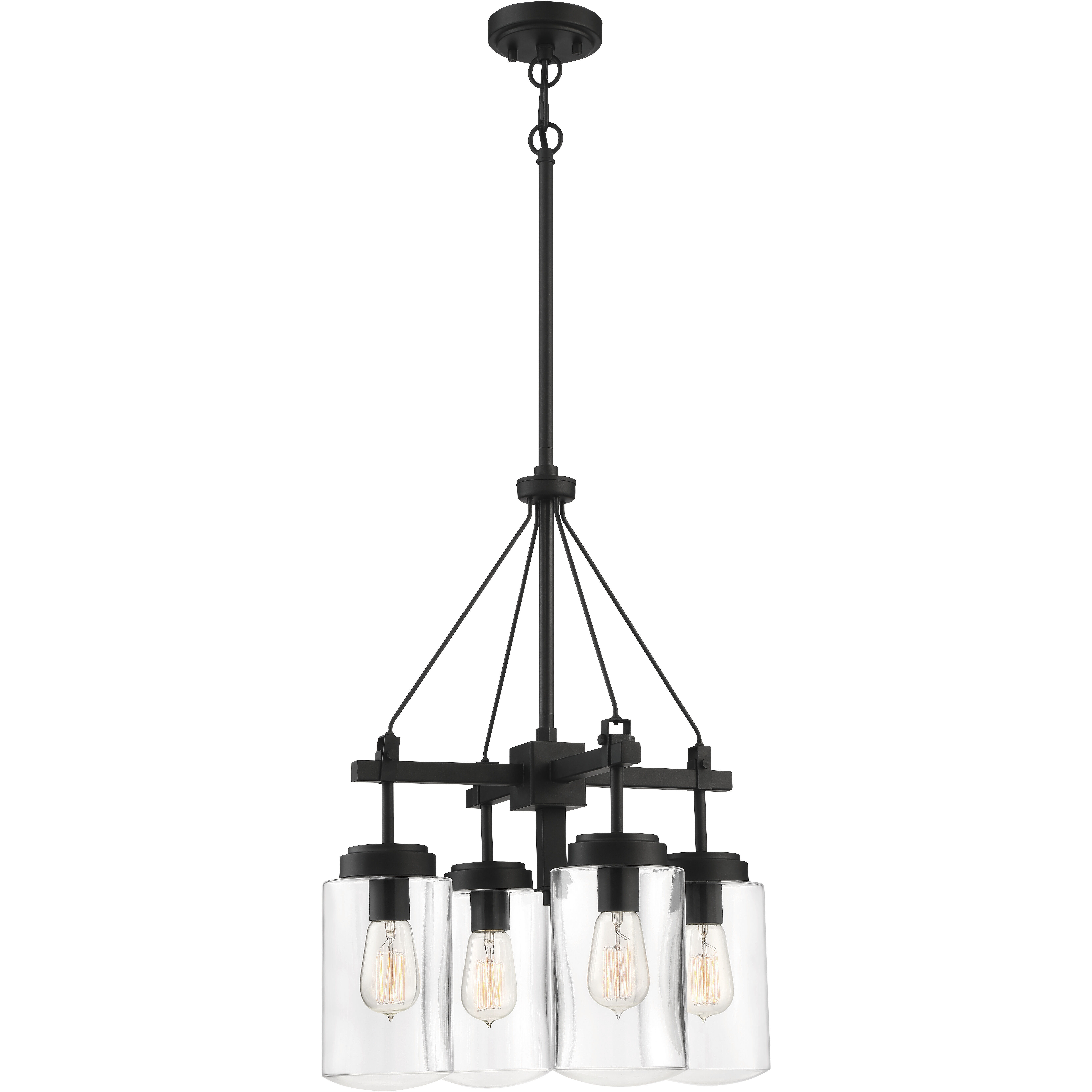Crosspoint 4 Light 18 inch Espresso Outdoor Chandelier
