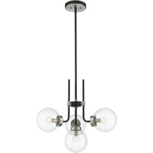Parsons 4 Light 22 inch Matte Black and Brushed Nickel Chandelier Ceiling Light