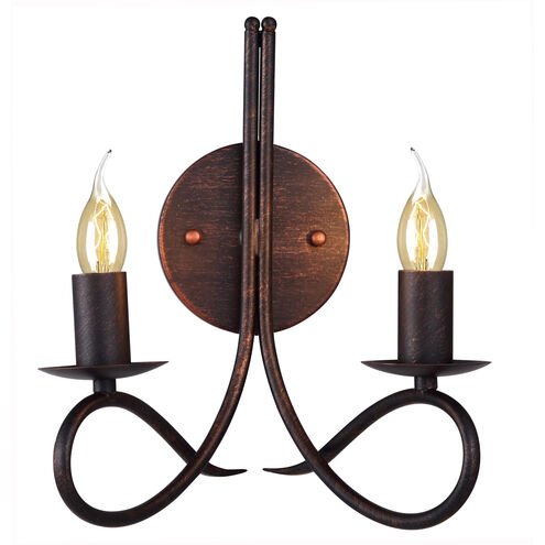 Lyndon 2 Light 10 inch Dark Bronze Wall Sconce Wall Light, Urban Classic