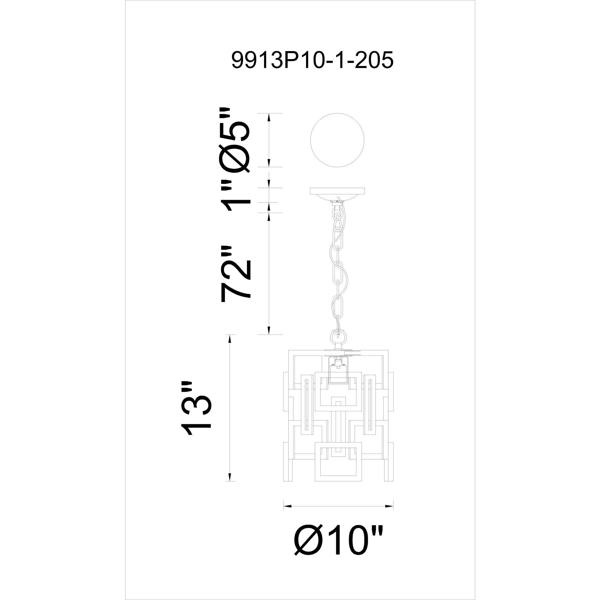 Litani 1 Light 10 inch Brown Down Chandelier Ceiling Light