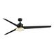 TriAire Custom 72 inch Black/Brushed Satin Brass with Black Blades Indoor/Outdoor Smart Ceiling Fan, Kit