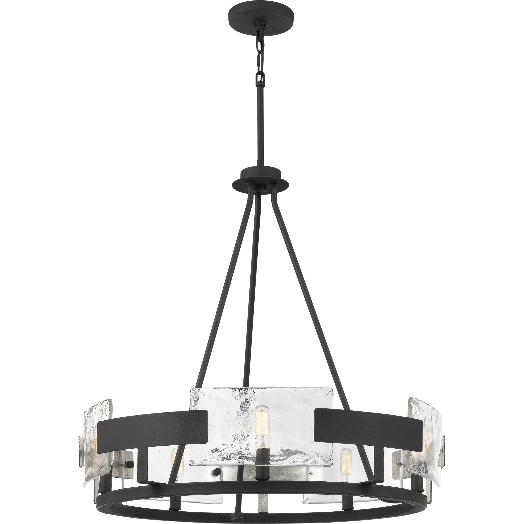 Stratum 5 Light 26 inch Royal Ebony Chandelier Ceiling Light