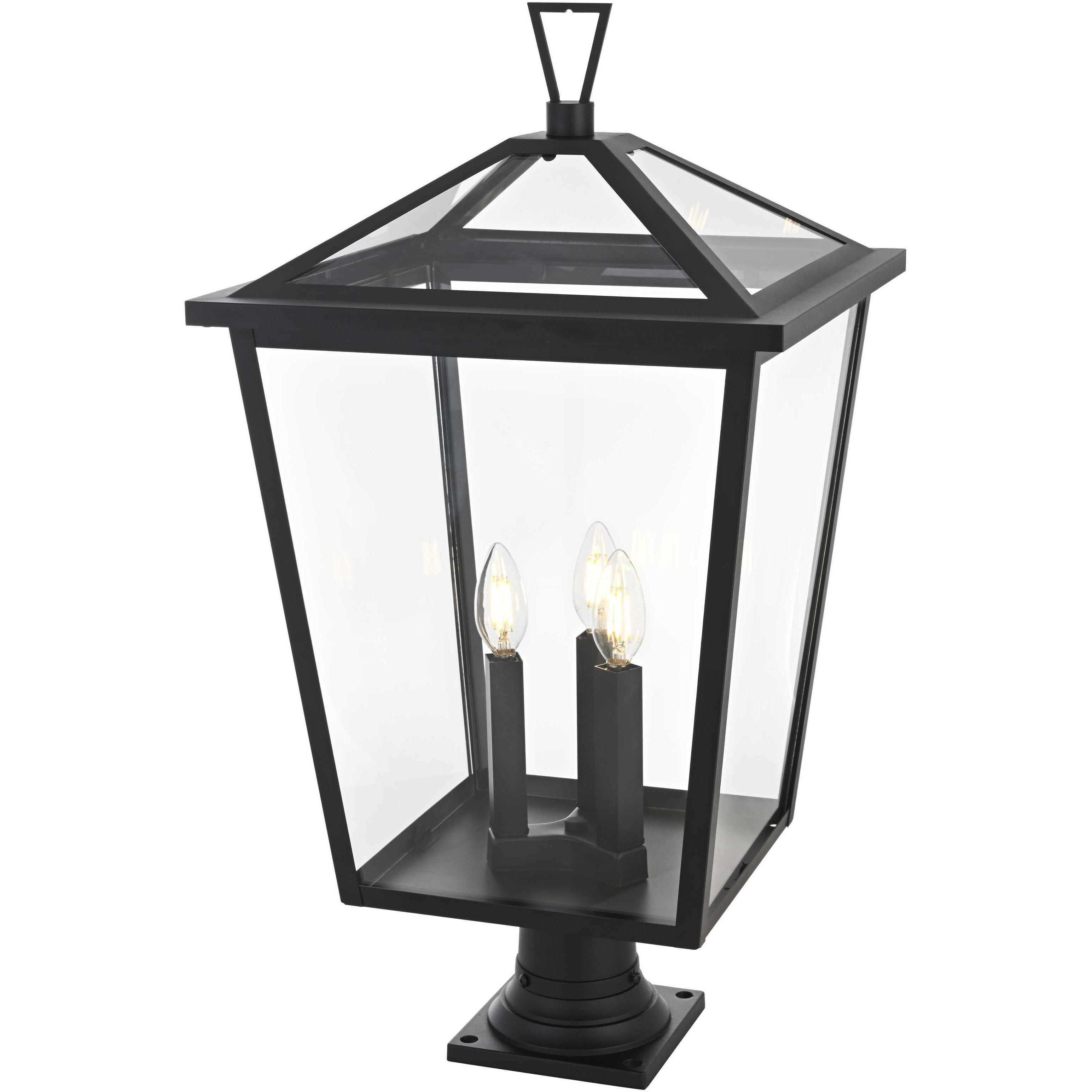 Oxford 3 Light 27.5 inch Black Outdoor Post Light