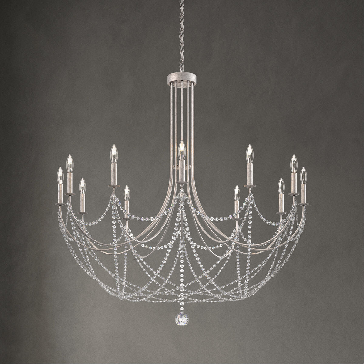 Verdana 12 Light Antique Silver Chandelier Ceiling Light
