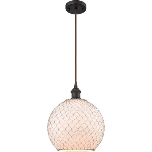 Ballston Large Farmhouse Chicken Wire 1 Light 10 inch Oil Rubbed Bronze Mini Pendant Ceiling Light, Ballston